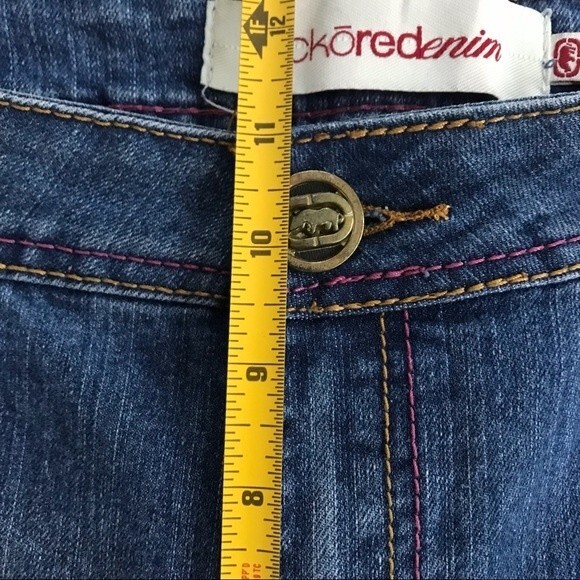 Ecko Red Denim Distressed Studded Back Pocket Straight Leg Jeans Women's Size 22 - Picture 11 of 16